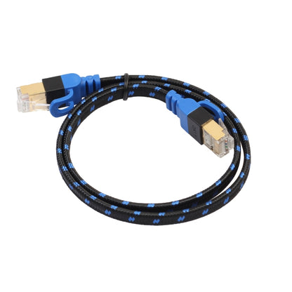 REXLIS CAT7-2 Gold-plated CAT7 Flat Ethernet 10 Gigabit Two-color Braided Network LAN Cable for Modem Router LAN Network, with Shielded RJ45 Connectors, Length: 1m - Lan Cable and Tools by REXLIS | Online Shopping UK | buy2fix