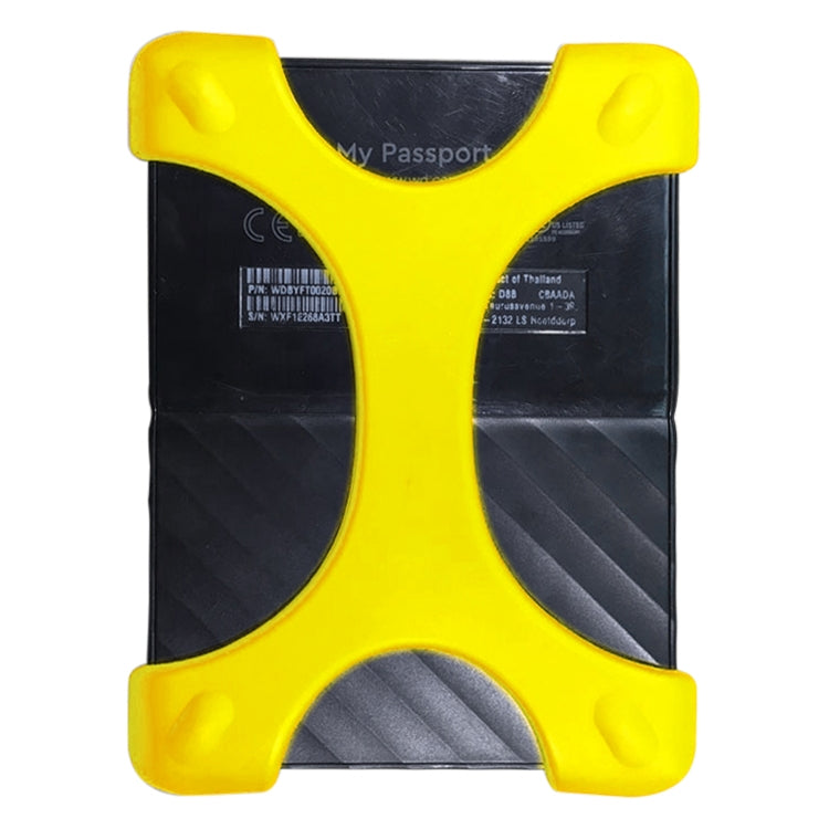 X Type 2.5 inch Portable Hard Drive Silicone Case for 2TB-4TB WD & SEAGATE & Toshiba Portable Hard Drive, without Hole (Yellow) - Hard Drive Bags & Cases by buy2fix | Online Shopping UK | buy2fix