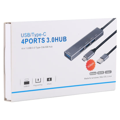 3019 4 x USB 3.0 to USB 3.0 Aluminum Alloy HUB Adapter with LED Indicator (Silver Grey) - Computer & Networking by buy2fix | Online Shopping UK | buy2fix