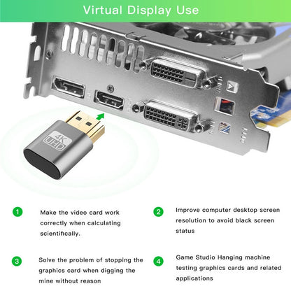 VGA Virtual Display Adapter HDMI 1.4 DDC EDID Dummy Plug Headless Display Emulator (Pink) - Computer & Networking by buy2fix | Online Shopping UK | buy2fix