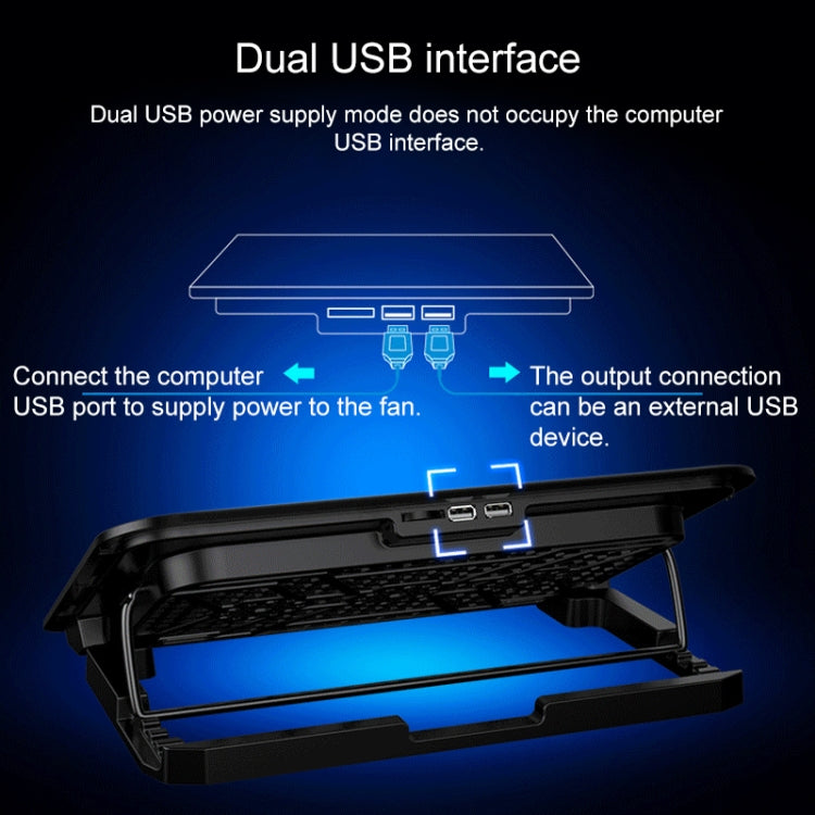 ICE COOREL Notebook Computer Base Speed Control Silent Six-fan Cooling Holder Cooling Rack, Style: Flagship - Computer & Networking by buy2fix | Online Shopping UK | buy2fix