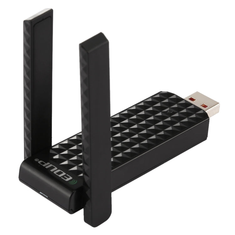 EDUP EP-AC1625 600Mbps 2.4G / 5.8GHz Dual Band Wireless 11AC USB 2.0 Adapter Network Card with 2 Antennas for Laptop / PC(Black) -  by EDUP | Online Shopping UK | buy2fix