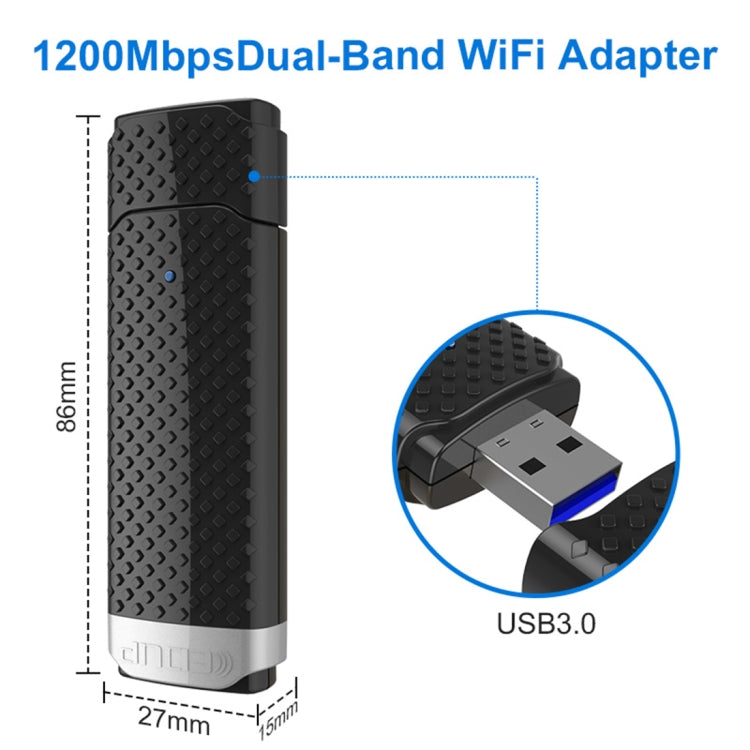 EDUP EP-AC1617 1200Mbps High Speed USB 3.0 WiFi Adapter Receiver Ethernet Adapter - USB Network Adapter by EDUP | Online Shopping UK | buy2fix