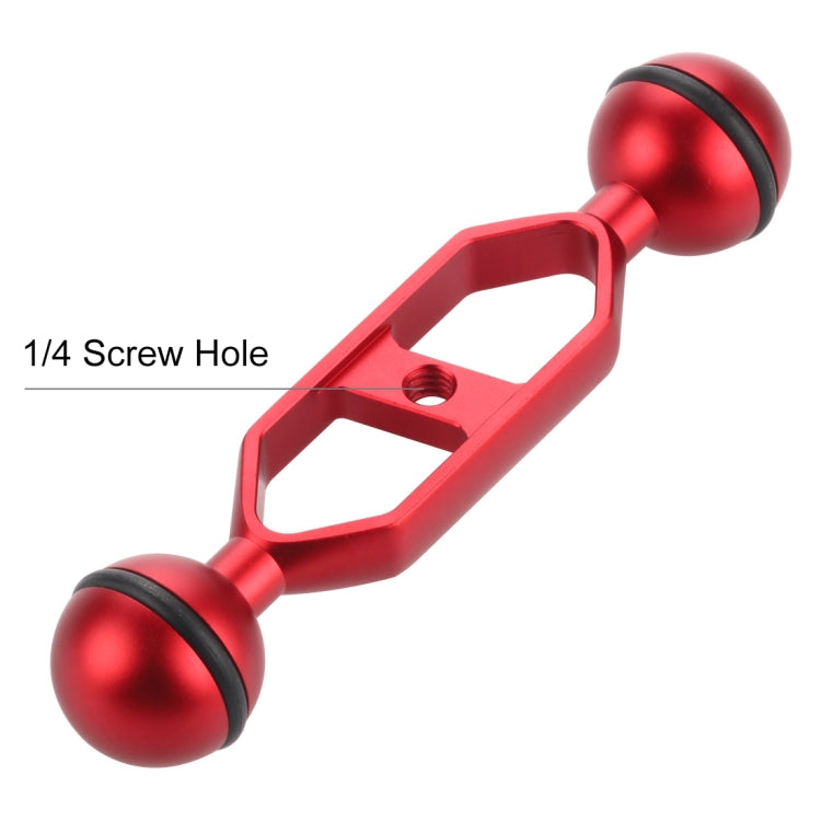 PULUZ 5.0 inch 12.6cm Aluminum Alloy Dual Balls Arm, Ball Diameter: 25mm(Red) - Camera Accessories by PULUZ | Online Shopping UK | buy2fix