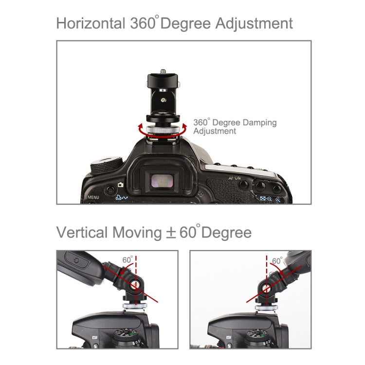 PULUZ Panorama Damping Two-dimensional Hot Shoe Head Multi-function Bracket - Camera Accessories by PULUZ | Online Shopping UK | buy2fix