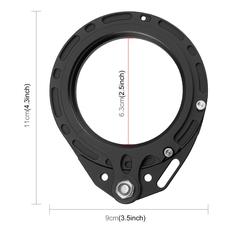 PULUZ Aluminum Alloy 67mm to 67mm Swing Wet-Lens Diopter Adapter Mount for DSLR Underwater Diving Housing(Black) - Diving Accessories by PULUZ | Online Shopping UK | buy2fix