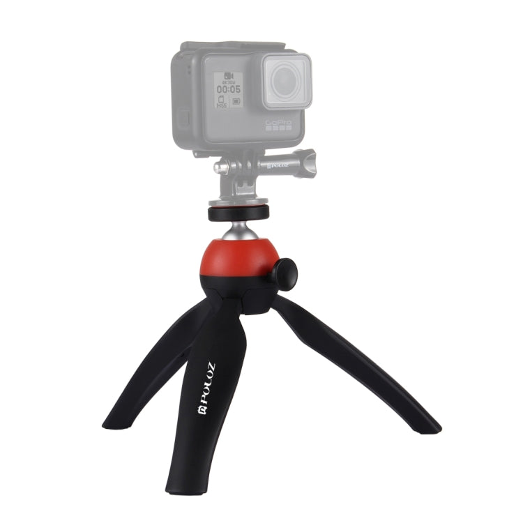 PULUZ Pocket Mini Tripod Mount with 360 Degree Ball Head & Phone Clamp for Smartphones(Red) - Camera Accessories by PULUZ | Online Shopping UK | buy2fix