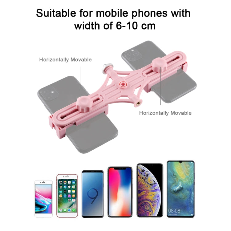 PULUZ Live Broadcast Dual Phone Brackets Horizontal Holder for iPhone, Galaxy, Huawei, Xiaomi, Sony and Other Smart Phones(Pink) - Consumer Electronics by PULUZ | Online Shopping UK | buy2fix