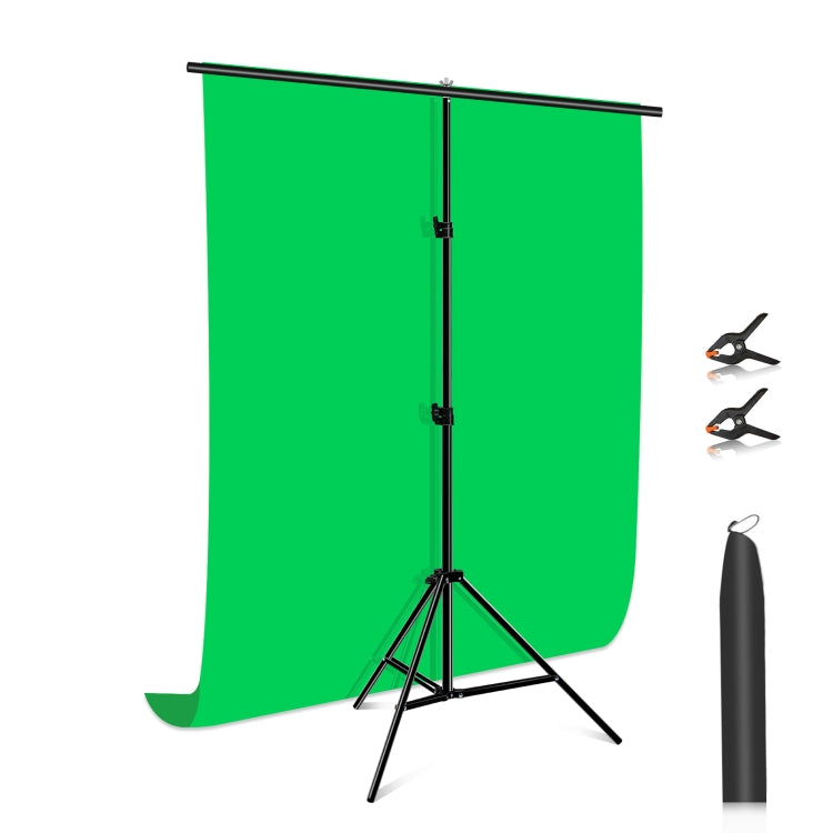 PULUZ 1x2m T-Shape Photo Studio Background Support Stand Backdrop Crossbar Bracket Kit with Clips(Green) - Other by PULUZ | Online Shopping UK | buy2fix