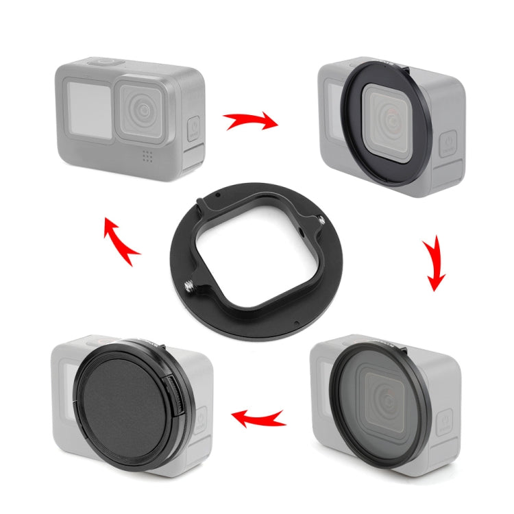 PULUZ 52mm CPL + UV Lens Filter with Adapter Ring for GoPro HERO12 Black /11 Black /11 Black Mini /10 Black /9 Black - Lens Adapter by PULUZ | Online Shopping UK | buy2fix