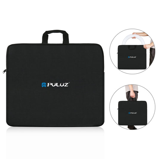 PULUZ 46cm Ring LED Lights Portable Zipper Storage Bag Carry Handbags, Size: 48cm x 55cm(Black) - Strap Satchel by PULUZ | Online Shopping UK | buy2fix