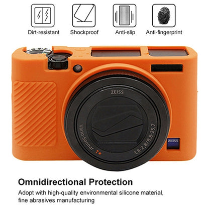 PULUZ Soft Silicone Protective Case for Sony RX100 III / IV / V(Orange) - Camera Accessories by PULUZ | Online Shopping UK | buy2fix