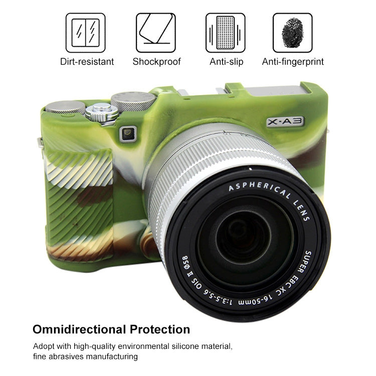 PULUZ Soft Silicone Protective Case for FUJIFILM X-A3 / X-A10(Camouflage) - Protective Case by PULUZ | Online Shopping UK | buy2fix