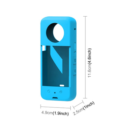 For Insta360 X3 PULUZ Silicone Protective Case with Lens Cover(Blue) - Case & Bags by PULUZ | Online Shopping UK | buy2fix