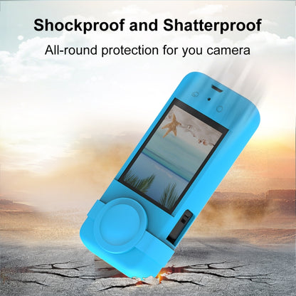 For Insta360 X3 PULUZ Silicone Protective Case with Lens Cover(Blue) - Case & Bags by PULUZ | Online Shopping UK | buy2fix