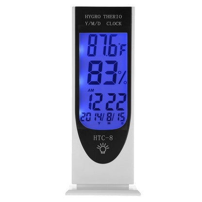 HTC-8 Luminous LCD Digital LED Night Light Thermometer Backlight Hygrometer Humidity Meter, with Alarm / Date / Clock / Calendar - Consumer Electronics by buy2fix | Online Shopping UK | buy2fix