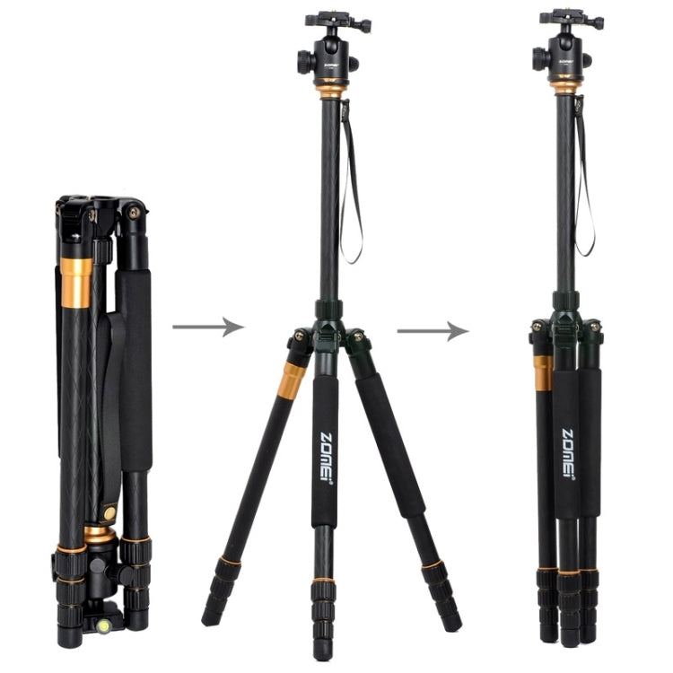 ZOMEI Z688 Portable Professional Travel Magnesium Alloy Material Tripod Monopod with Ball Head for Digital Camera - Tripods by ZOMEI | Online Shopping UK | buy2fix