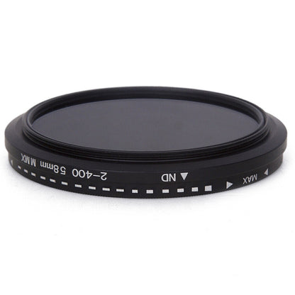 58mm ND Fader Neutral Density Adjustable Variable Filter ND 2 to ND 400 Filter(Black) - Camera Accessories by buy2fix | Online Shopping UK | buy2fix