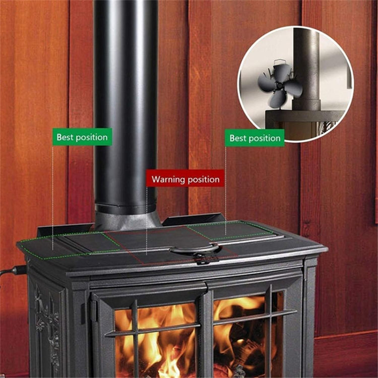 YL603 Eco-friendly Aluminum Alloy Heat Powered Stove Fan with 4 Blades for Wood / Gas / Pellet Stoves (Bronze) - Consumer Electronics by buy2fix | Online Shopping UK | buy2fix