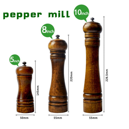 8 inch Length Classical Wooden Pepper Spice Salt Mill Grinder Muller - Home & Garden by buy2fix | Online Shopping UK | buy2fix