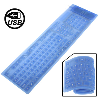 109 Keys USB 2.0 Full Sized Waterproof Flexible Silicone Keyboard (Blue) - Silicone / Sticker by buy2fix | Online Shopping UK | buy2fix