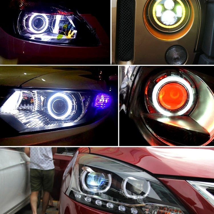 90mm 5W 180LM Angel Eyes Circles Car Headlight COB LED Lights for Vehicles, DC 12-24V (Green Light) - Eagle Eye Lamps by buy2fix | Online Shopping UK | buy2fix