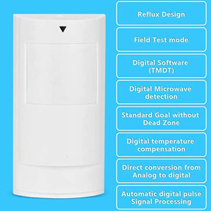 PA-525D Wired Dual Infrared and Microwave Digital Motion Detector(White) - Security by buy2fix | Online Shopping UK | buy2fix