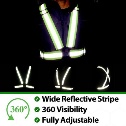 Night Riding Running Flexible Reflective Safety Vest(Black) - Reflective Safety Clothing by buy2fix | Online Shopping UK | buy2fix