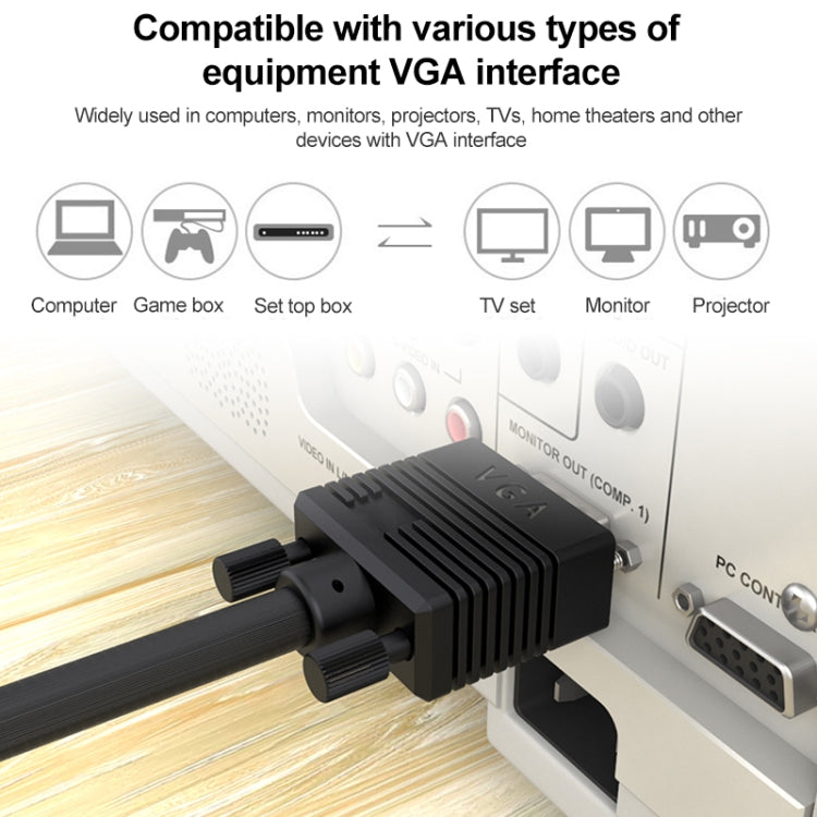 1.5m Normal Quality VGA 15Pin Male to VGA 15Pin Male Cable for CRT Monitor - Cable by buy2fix | Online Shopping UK | buy2fix