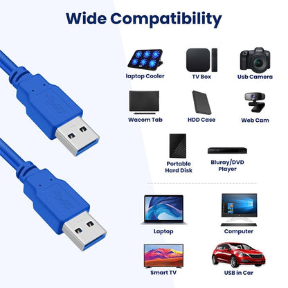 USB 3.0 A Male to A Male AM-AM Extension Cable, Length: 1m - USB 3.0 by buy2fix | Online Shopping UK | buy2fix