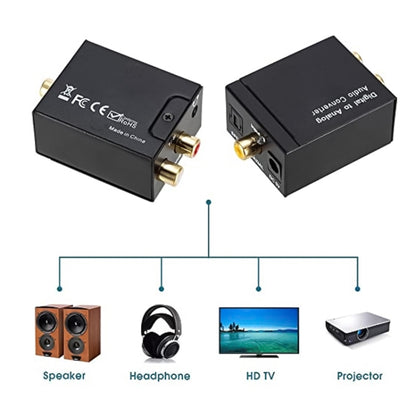 Digital Optical Coaxial Toslink to Analog RCA Audio Converter(Black) - Computer & Networking by buy2fix | Online Shopping UK | buy2fix