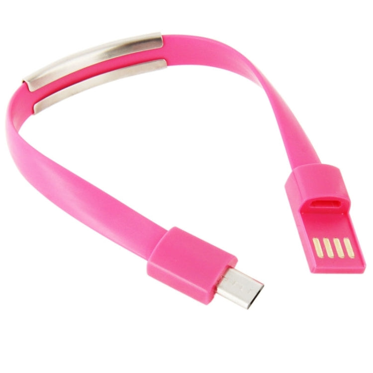 Wearable Bracelet Sync Data Charging Cable, Length: 24cm(Magenta) - Micro USB Cable by buy2fix | Online Shopping UK | buy2fix