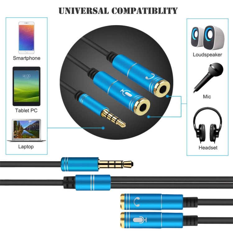 2 in 1 3.5mm Male to Double 3.5mm Female TPE High-elastic Audio Cable Splitter, Cable Length: 32cm(Black) - Cable & Splitter by buy2fix | Online Shopping UK | buy2fix