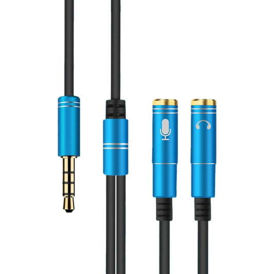 2 in 1 3.5mm Male to Double 3.5mm Female TPE High-elastic Audio Cable Splitter, Cable Length: 32cm(Blue) - Cable & Splitter by buy2fix | Online Shopping UK | buy2fix