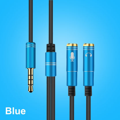 2 in 1 3.5mm Male to Double 3.5mm Female TPE High-elastic Audio Cable Splitter, Cable Length: 32cm(Blue) - Cable & Splitter by buy2fix | Online Shopping UK | buy2fix