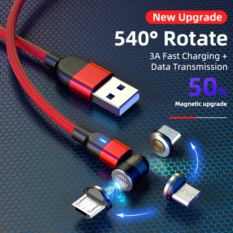 2m 3A Output USB to Micro USB 540 Degree Rotating Magnetic Data Sync Charging Cable (Red) - Mobile Accessories by buy2fix | Online Shopping UK | buy2fix