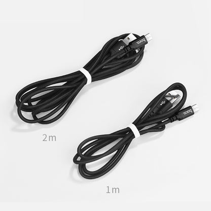 hoco X14 2m Nylon Braided Aluminium Alloy Micro USB to USB Data Sync Charging Cable(Black) - Micro USB Cable by hoco | Online Shopping UK | buy2fix