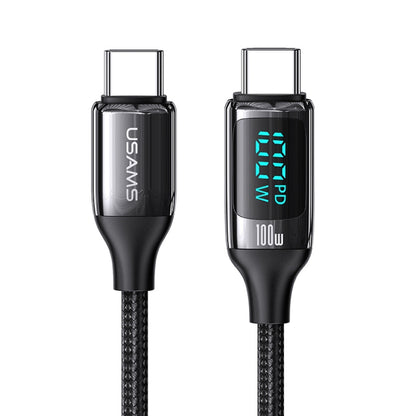 USAMS US-SJ559 U78 USB-C / Type-C to USB-C / Type-C PD100W Fast Charge Digital Data Cable, Cable Length: 3m (Black) -  by USAMS | Online Shopping UK | buy2fix