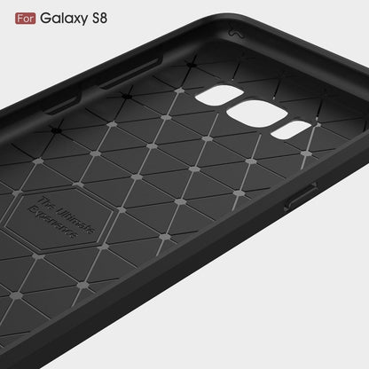 For Galaxy S8 Brushed Carbon Fiber Texture Shockproof TPU Protective Cover Case (Black) - Samsung Accessories by buy2fix | Online Shopping UK | buy2fix