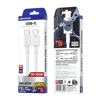 WK WDC-182 Original Series PD 100W USB-C/Type-C to USB-C/Type-C Fast Charge Data Cable, Length: 1m (White) -  by WK | Online Shopping UK | buy2fix