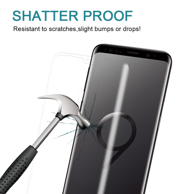 For Galaxy S9+ 9H Surface Hardness 3D Curved Edge Anti-scratch Full Screen HD Tempered Glass Screen Protector (Transparent) - Samsung Accessories by buy2fix | Online Shopping UK | buy2fix