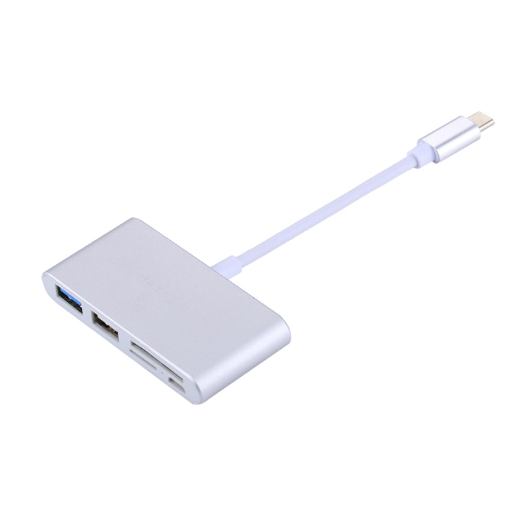 5 in 1 Micro SD + SD + USB 3.0 + USB 2.0 + Micro USB Port to USB-C / Type-C OTG COMBO Adapter Card Reader for Tablet, Smartphone, PC(Silver) - Computer & Networking by buy2fix | Online Shopping UK | buy2fix