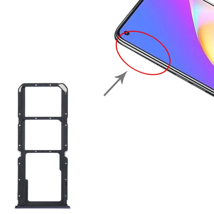 For OPPO Reno5 Lite / Reno5 F / A94 4G SIM Card Tray + SIM Card Tray + Micro SD Card Tray (Purple) - Repair & Spare Parts by buy2fix | Online Shopping UK | buy2fix