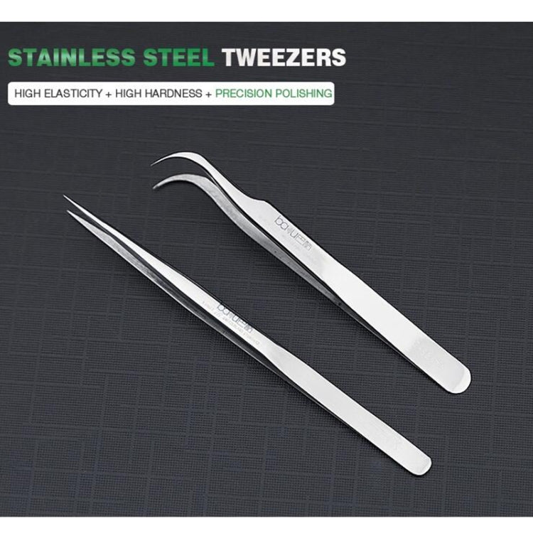 BAKU BA-i6-SS-sa Stainless Steel Straight Tweezers - Tweezers by BAKU | Online Shopping UK | buy2fix