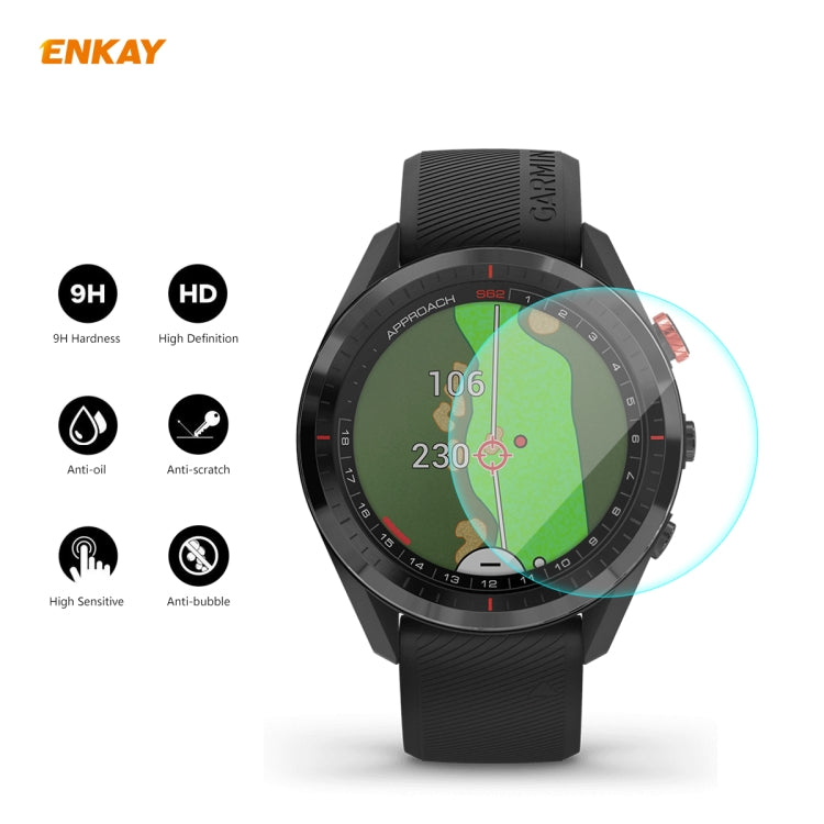 For Garmin Approach S62 ENKAY Hat-Prince 0.2mm 9H 2.15D Curved Edge Tempered Glass Screen Protector  Watch Film - Screen Protector by ENKAY | Online Shopping UK | buy2fix