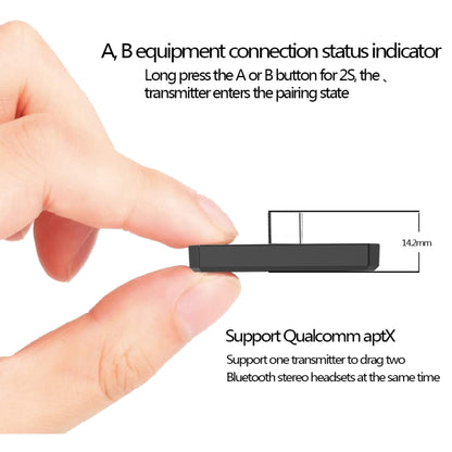 B35 Type-C Bluetooth 5.0 Wireless Transmitter Audio one-drag-two Transmitter For PS4 / Switch - Adapter by buy2fix | Online Shopping UK | buy2fix