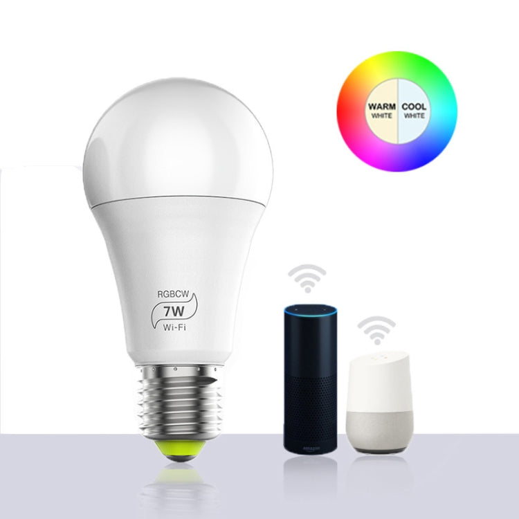 7W  E27 RGBCW WIFI LED smart bulb wireless smart home automation light(RGBCW+Warm White+White) - Smart Light Bulbs by buy2fix | Online Shopping UK | buy2fix