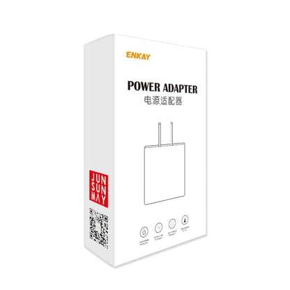 ENKAY Hat-Prince T033 18W 3A QC3.0 Fast Charging Power Adapter EU Plug Portable Travel Charger With 3A 1m 8 Pin Cable - Mobile Accessories by ENKAY | Online Shopping UK | buy2fix