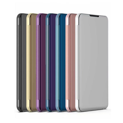 For Samsung Galaxy A32 4G Plated Mirror Horizontal Flip Leather Case with Holder(Purple Blue) -  by buy2fix | Online Shopping UK | buy2fix