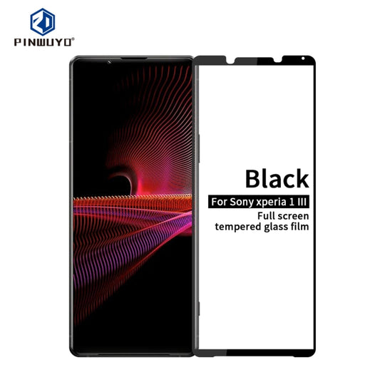 For Sony Xperia 1 III PINWUYO 9H 2.5D Full Screen Tempered Glass Film(Black) - Sony Tempered Glass by PINWUYO | Online Shopping UK | buy2fix